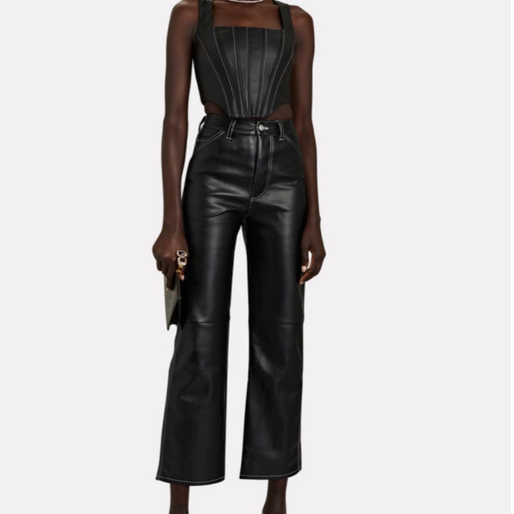 Kika Simonett High Waisted Vegan Leather Pants Size Medium